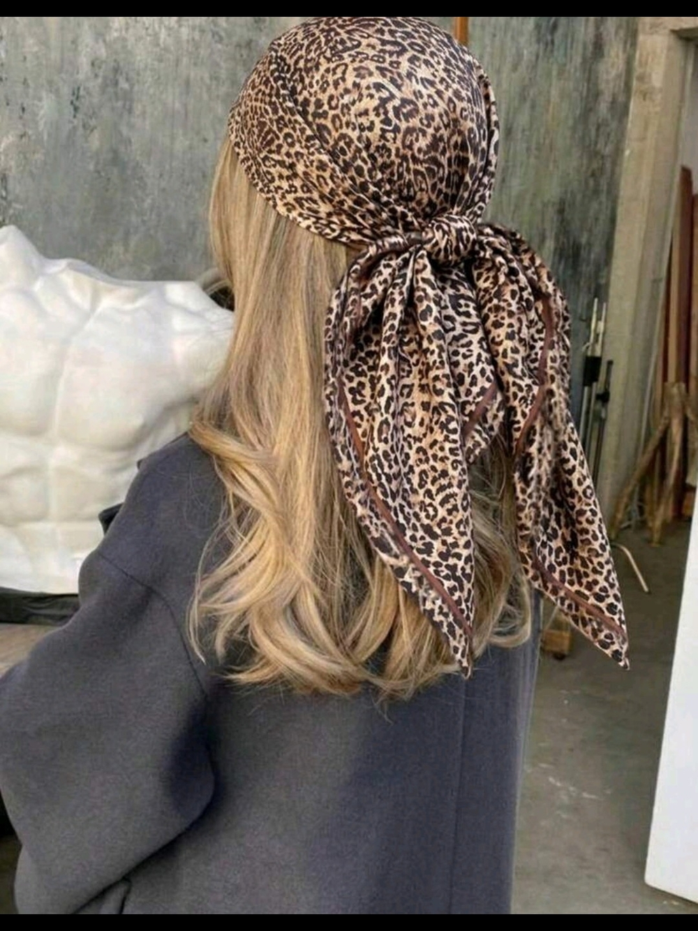 Anthropologie Leopard-Print Headscarf in Brown and Black